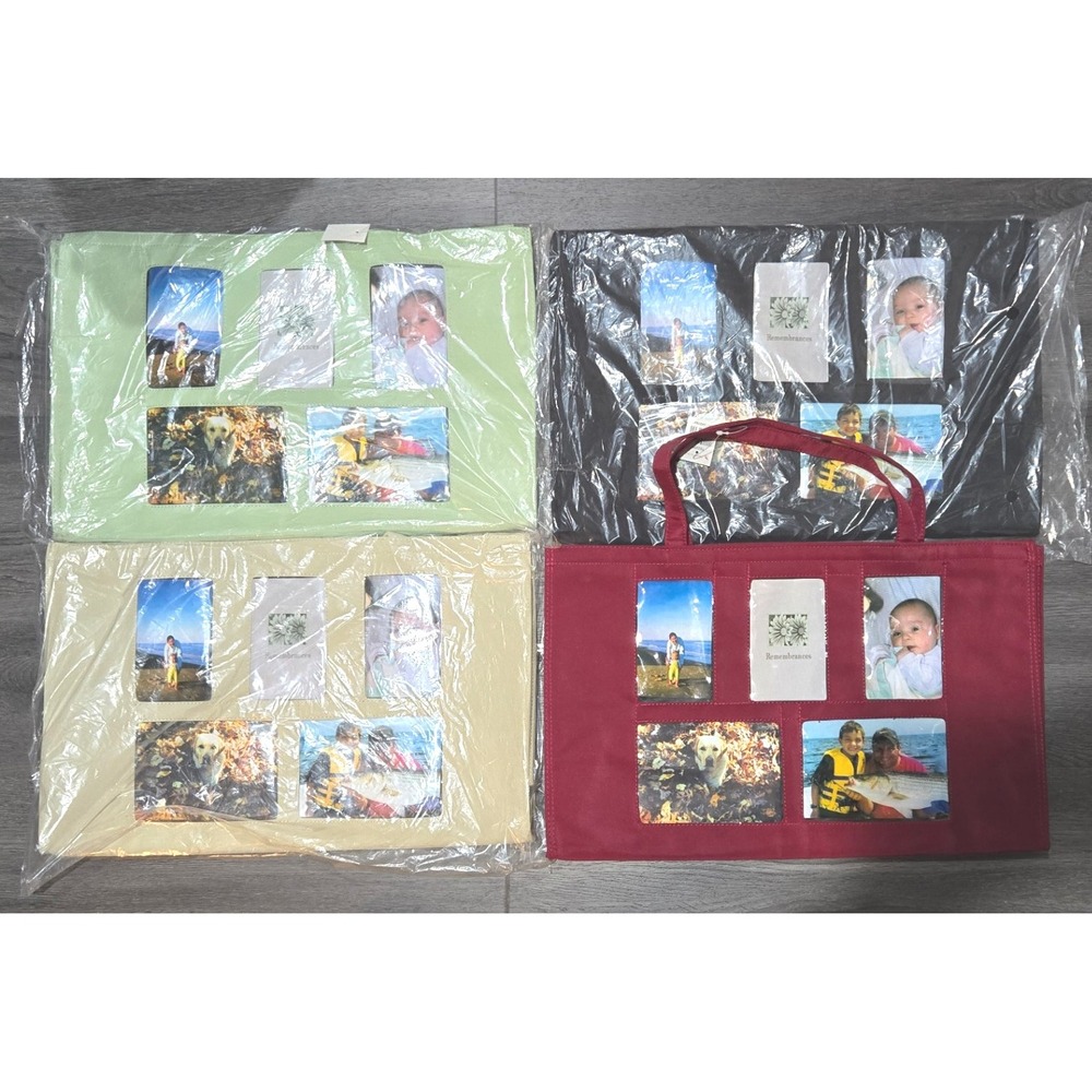 Christmas Tree Shop "Remembrances" Tote Set: Beige, Green, Burgundy,‎ Black